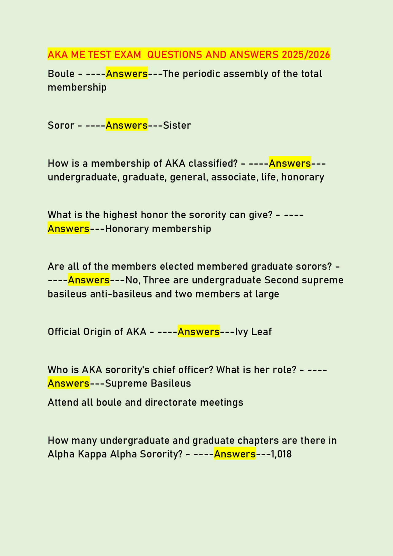 AKA ME TEST EXAM QUESTIONS AND ANSWERS 2025/2026 | Exams Advanced ...