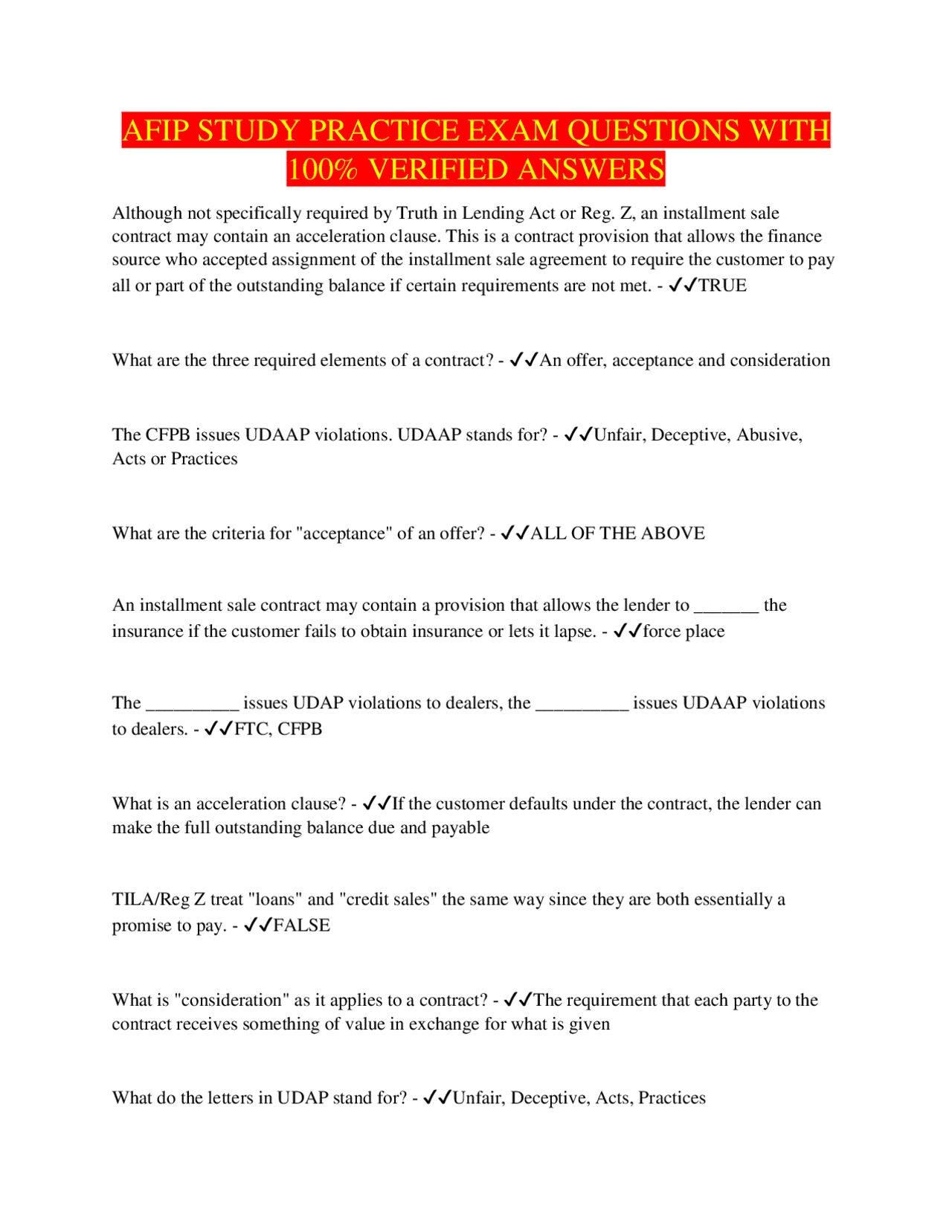 AFIP Exam Practice Questions and Answers | Exercises Economics | Docsity