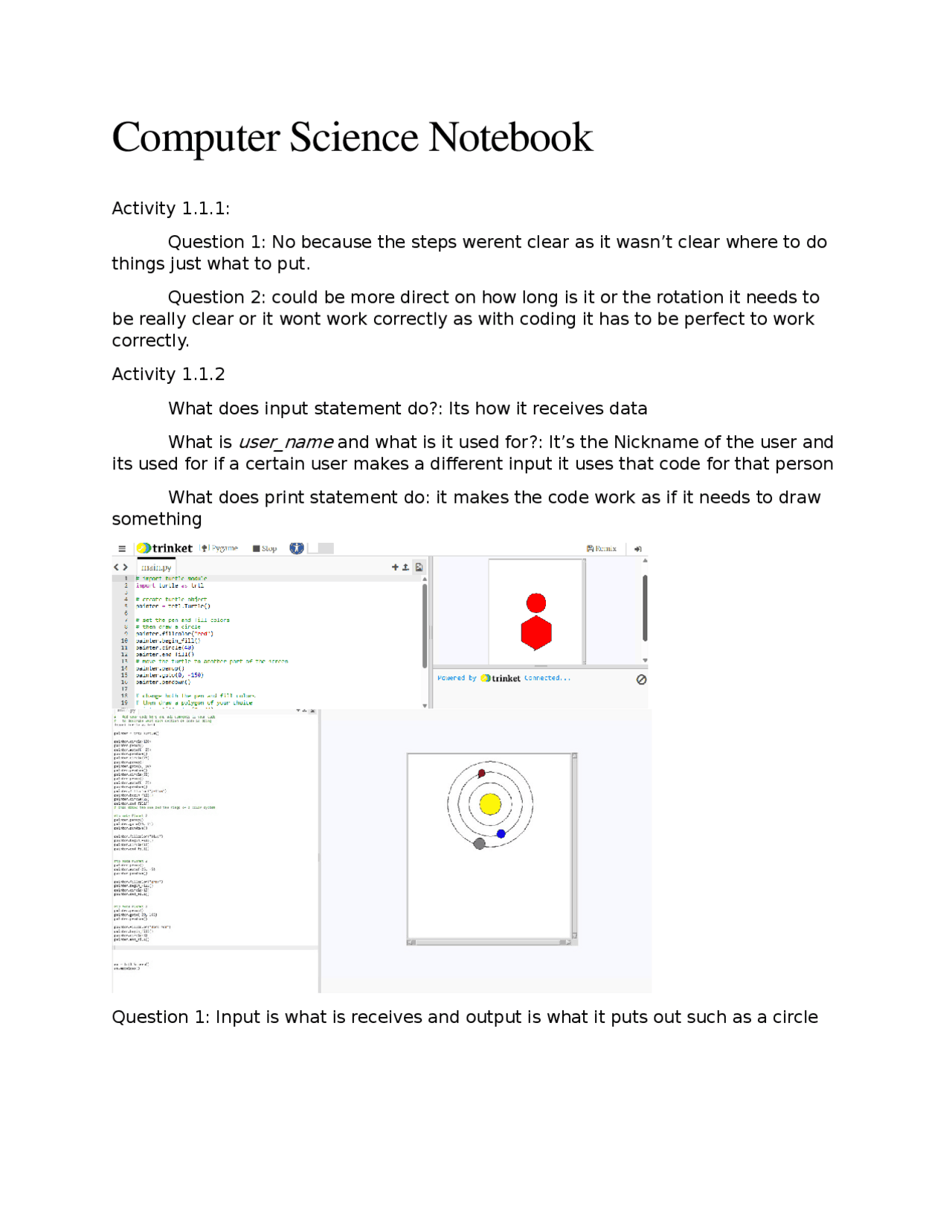 Computer science 1.1 | Study notes Computer science | Docsity