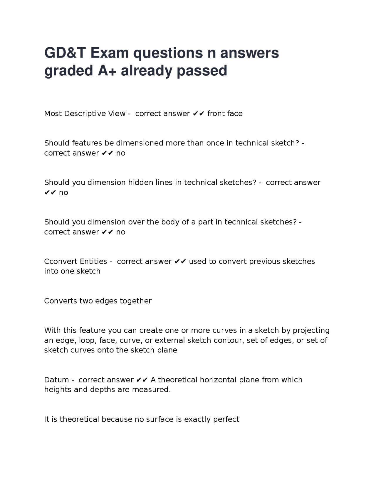 Gt Test Question Examples GD&T Exam questions n answers graded A+ already passed-39.docx | Exams ...