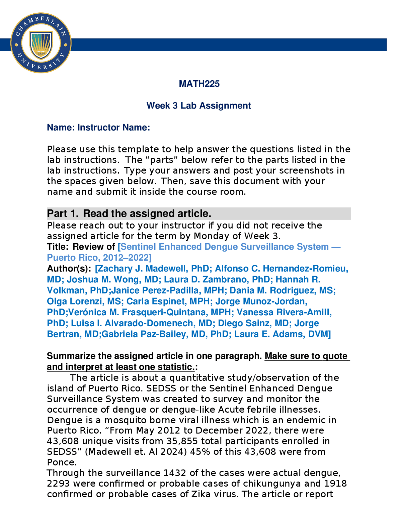 MATH225: Week 3 Lab Assignment - Dengue Surveillance System Analysis ...