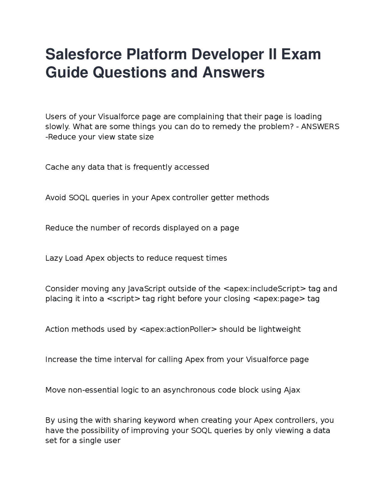 Salesforce Platform Developer II Exam Guide: Questions and Answers ...