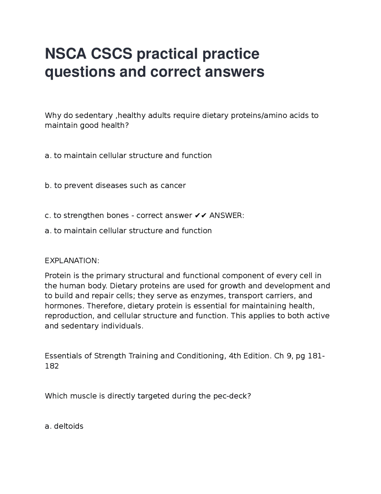 NSCA CSCS practical practice questions and correct answers-79.docx ...