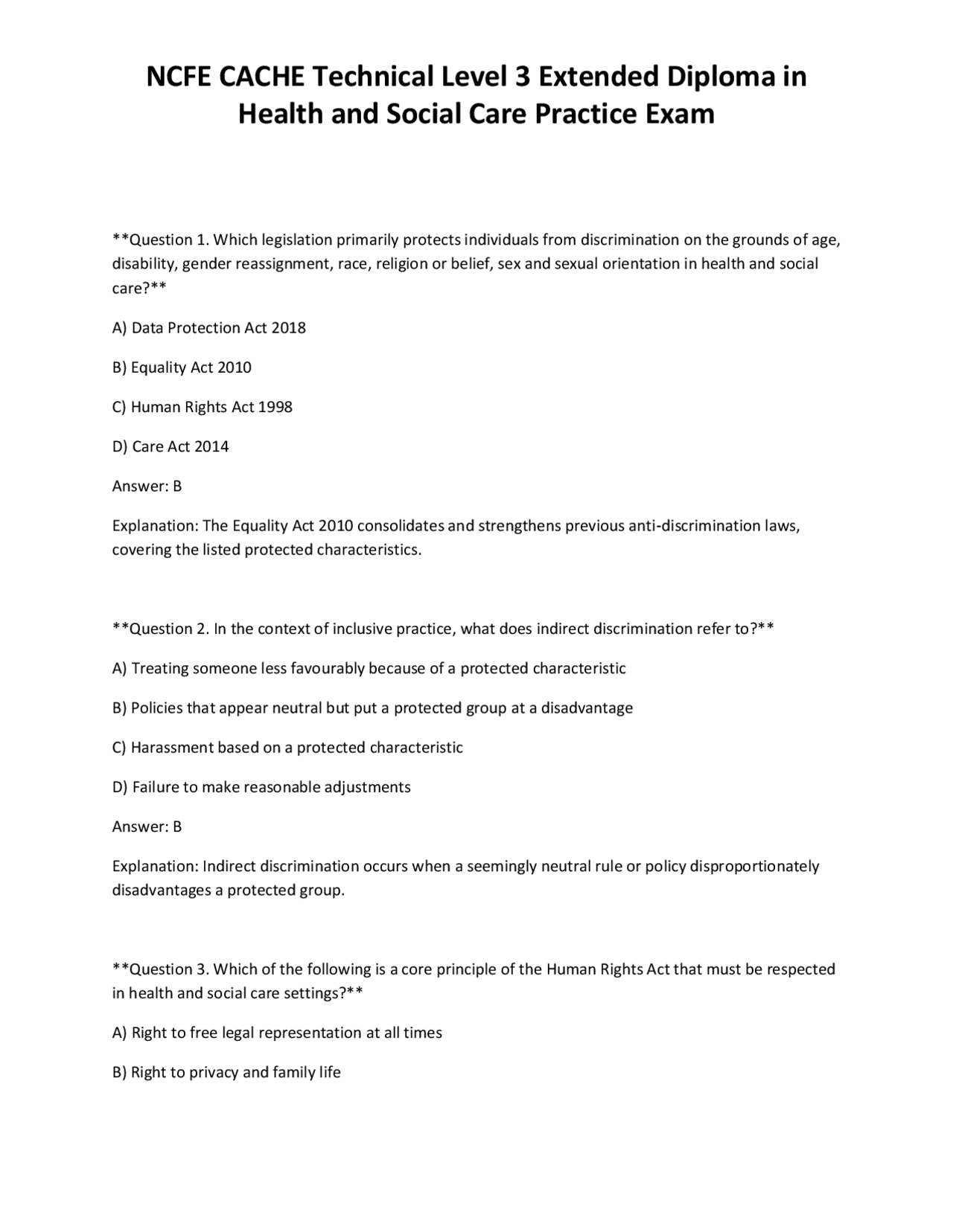 NCFE CACHE Technical Level 3 Extended Diploma in Health and Social Care ...