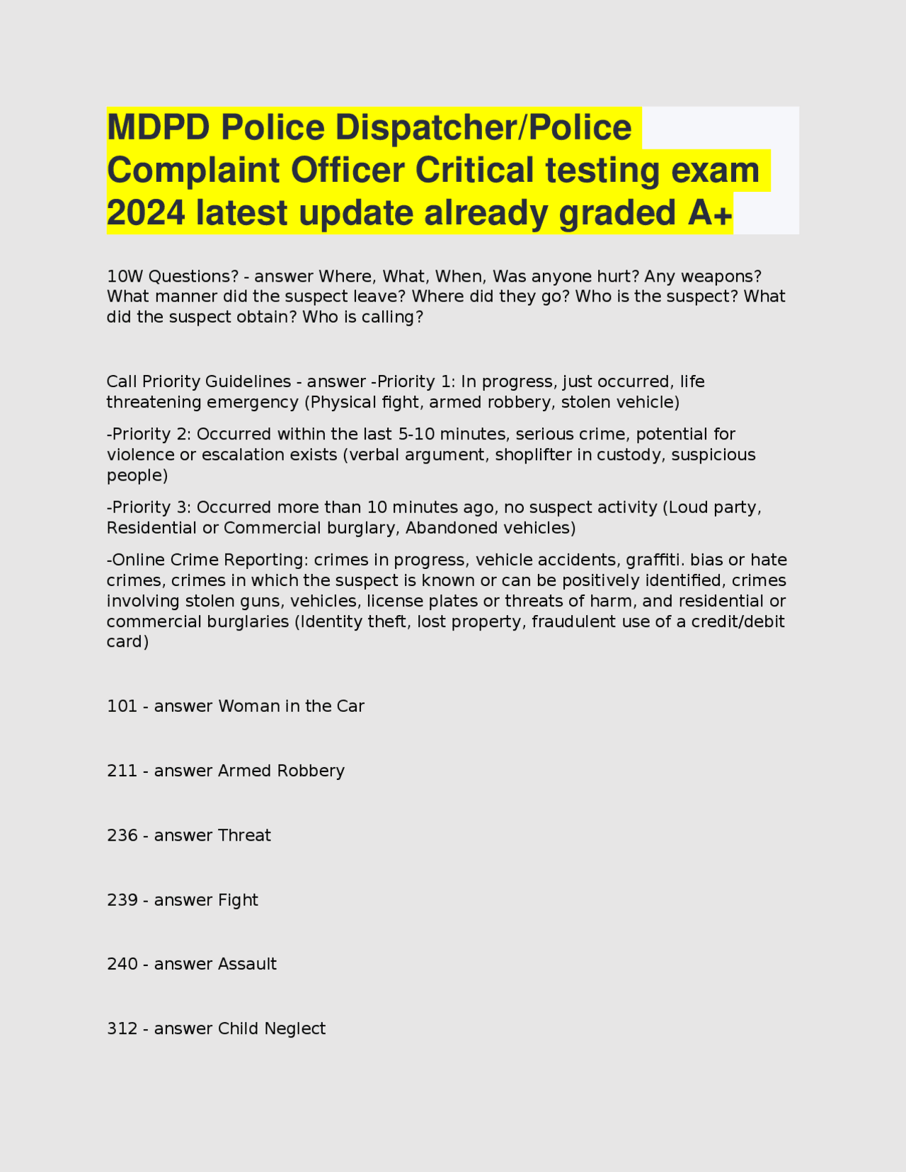 Dispatch Test Prep Police Dispatcher Exam Prep: Key Questions and Terminology | Exams ...