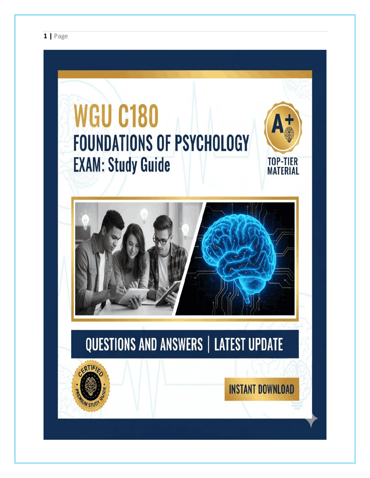 Psychology Exam Questions and Answers | Exams Computer Science | Docsity