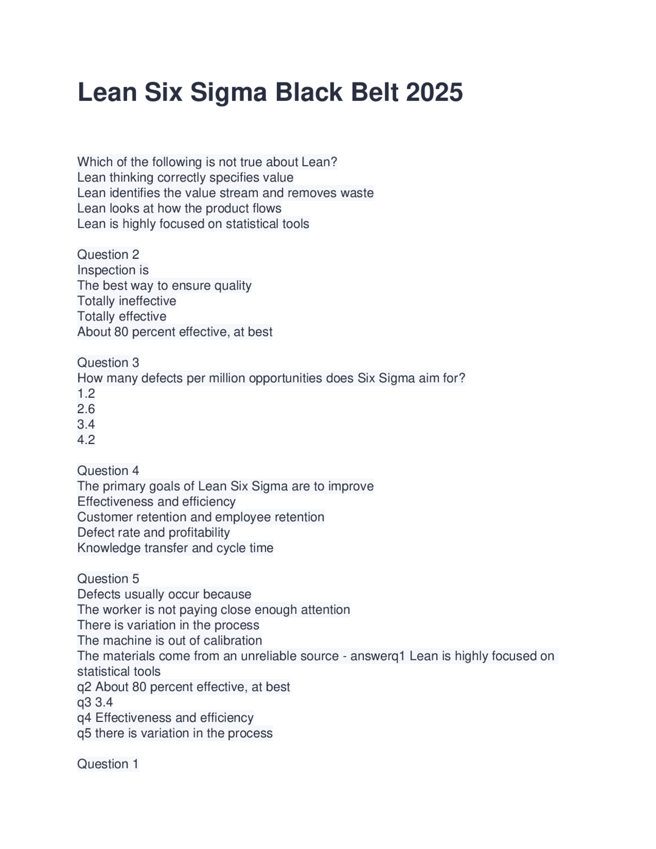 Lean Six Sigma Black Belt Certification Exam Questions | Exams Advanced ...