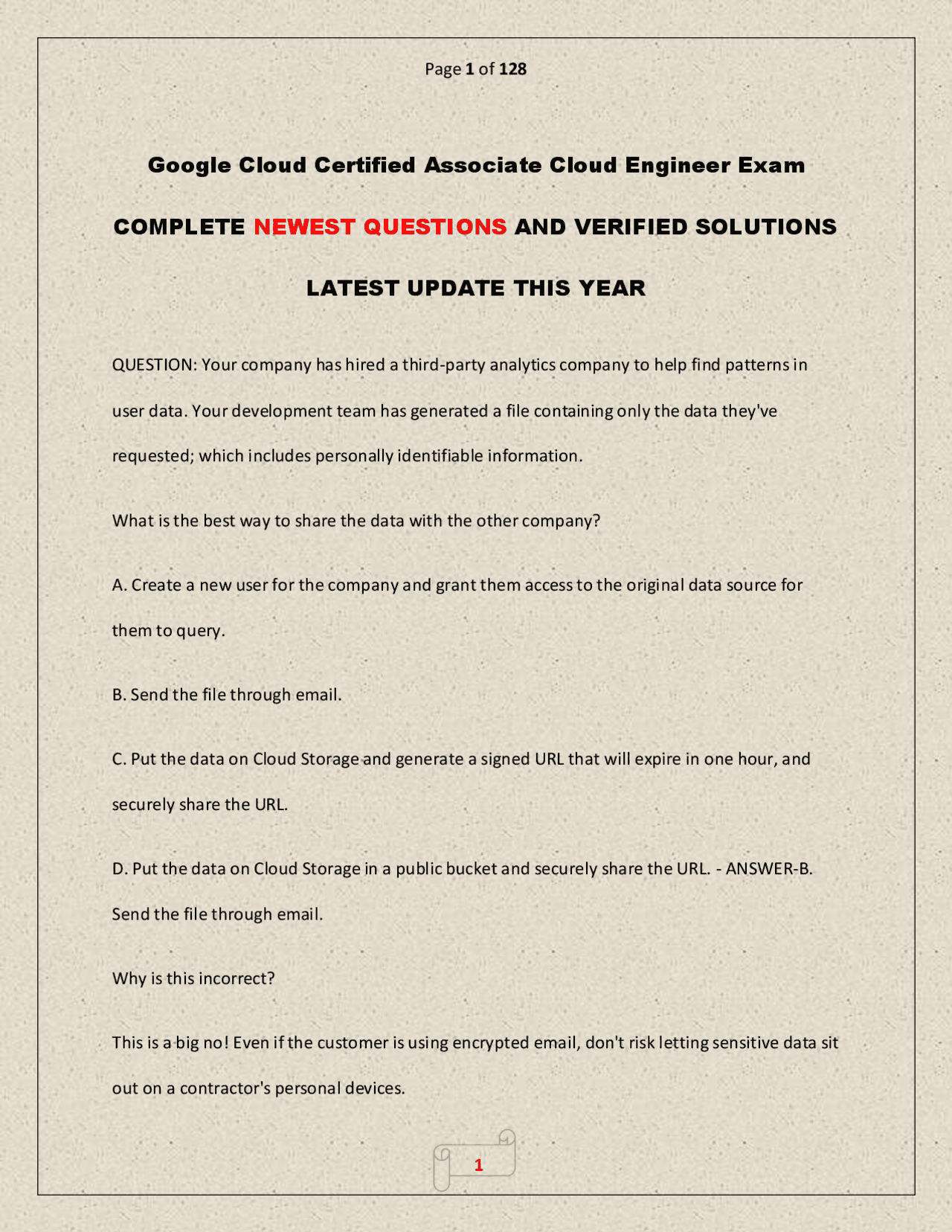 Google Cloud Certified Associate Cloud Engineer Exam COMPLETE NEWEST ...