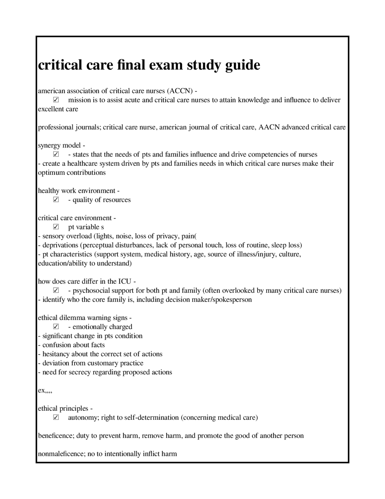 Critical Care Nursing Exam Study Guide: AACN Review | Exams Nursing ...