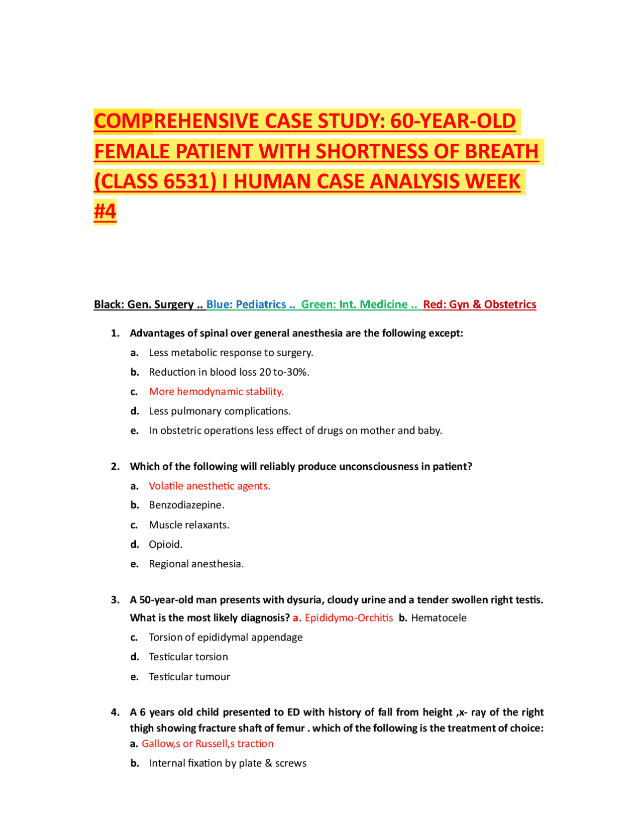 Medical Case Study Questions and Answers for Students | Exams Nursing ...