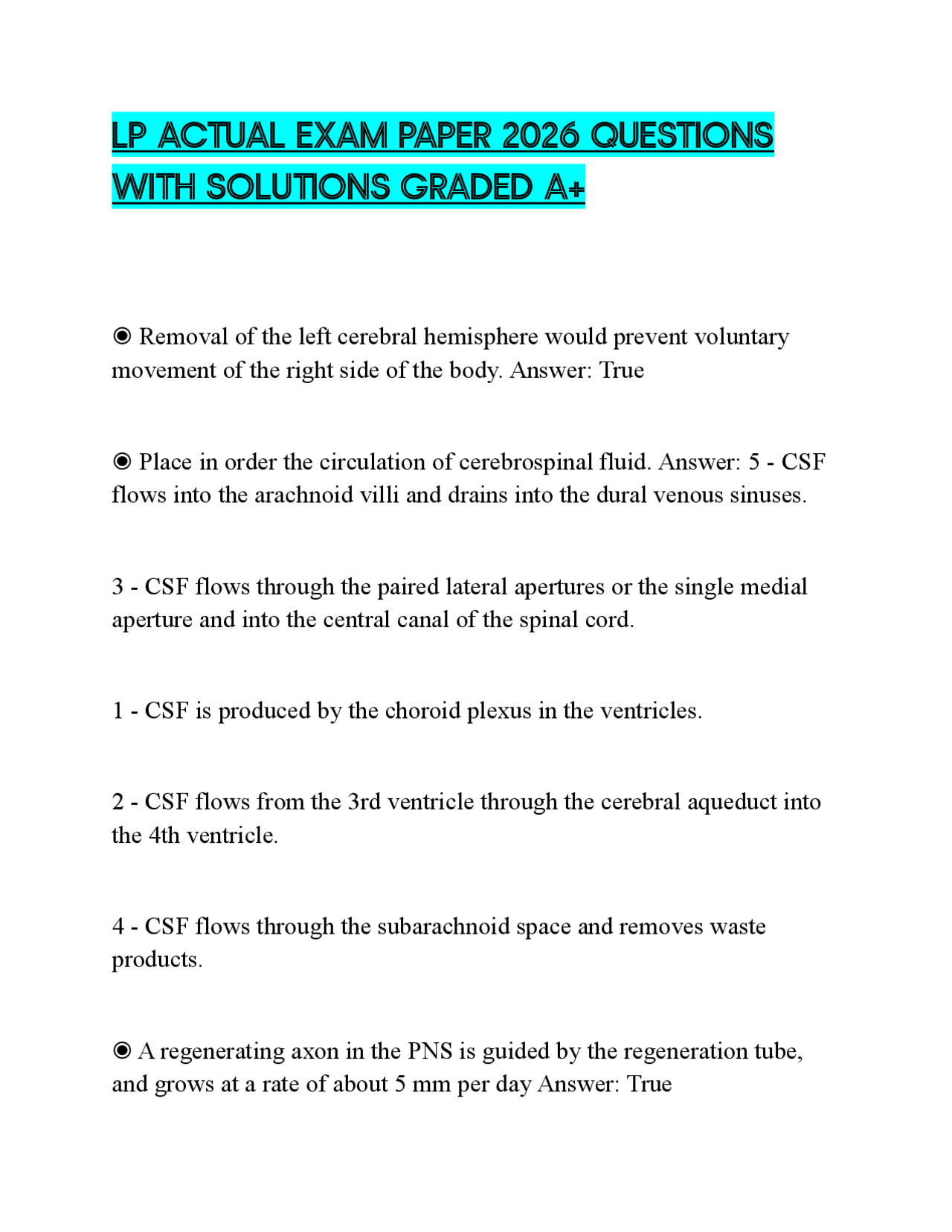 LP ACTUAL EXAM PAPER 2026 QUESTIONS WITH SOLUTIONS GRADED A+ | Exams ...