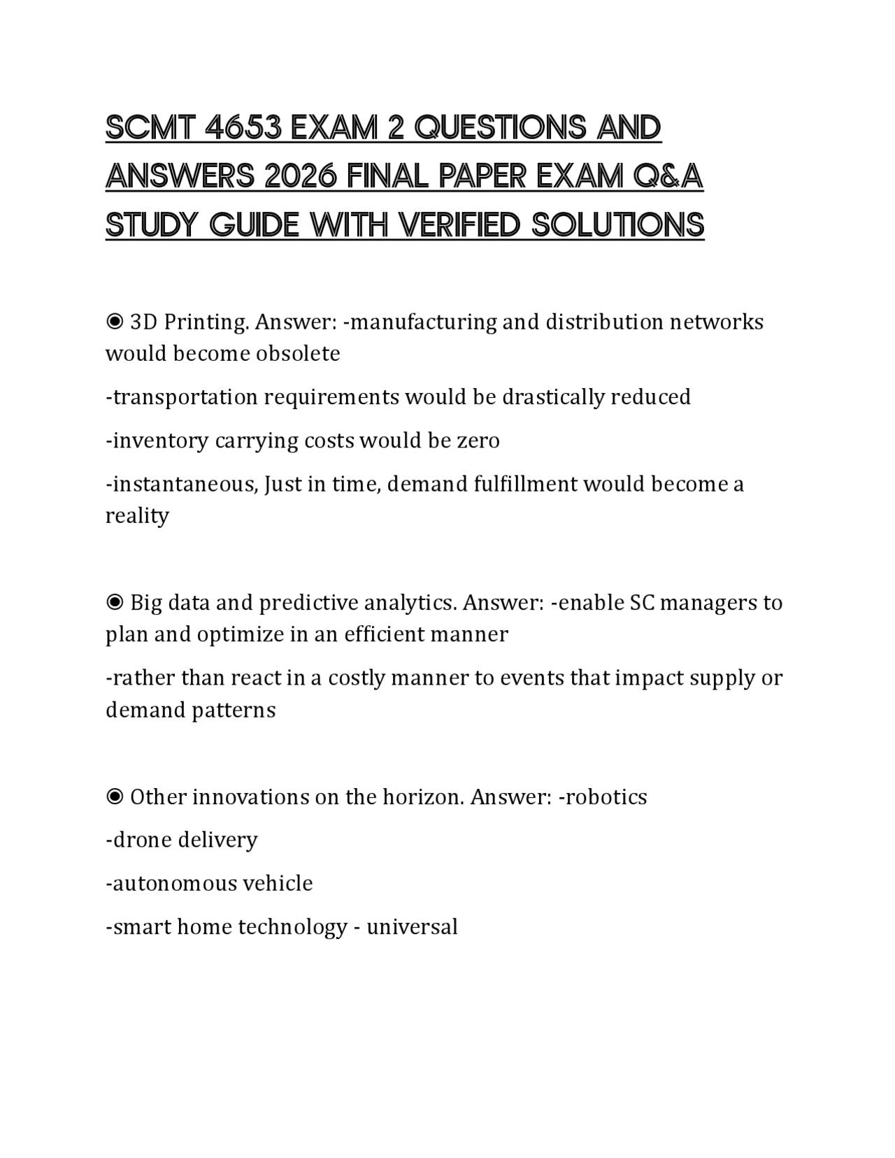 CMT 4653 EXAM 2 QUESTIONS AND ANSWERS 2026 FINAL PAPER EXAM Q&A STUDY ...