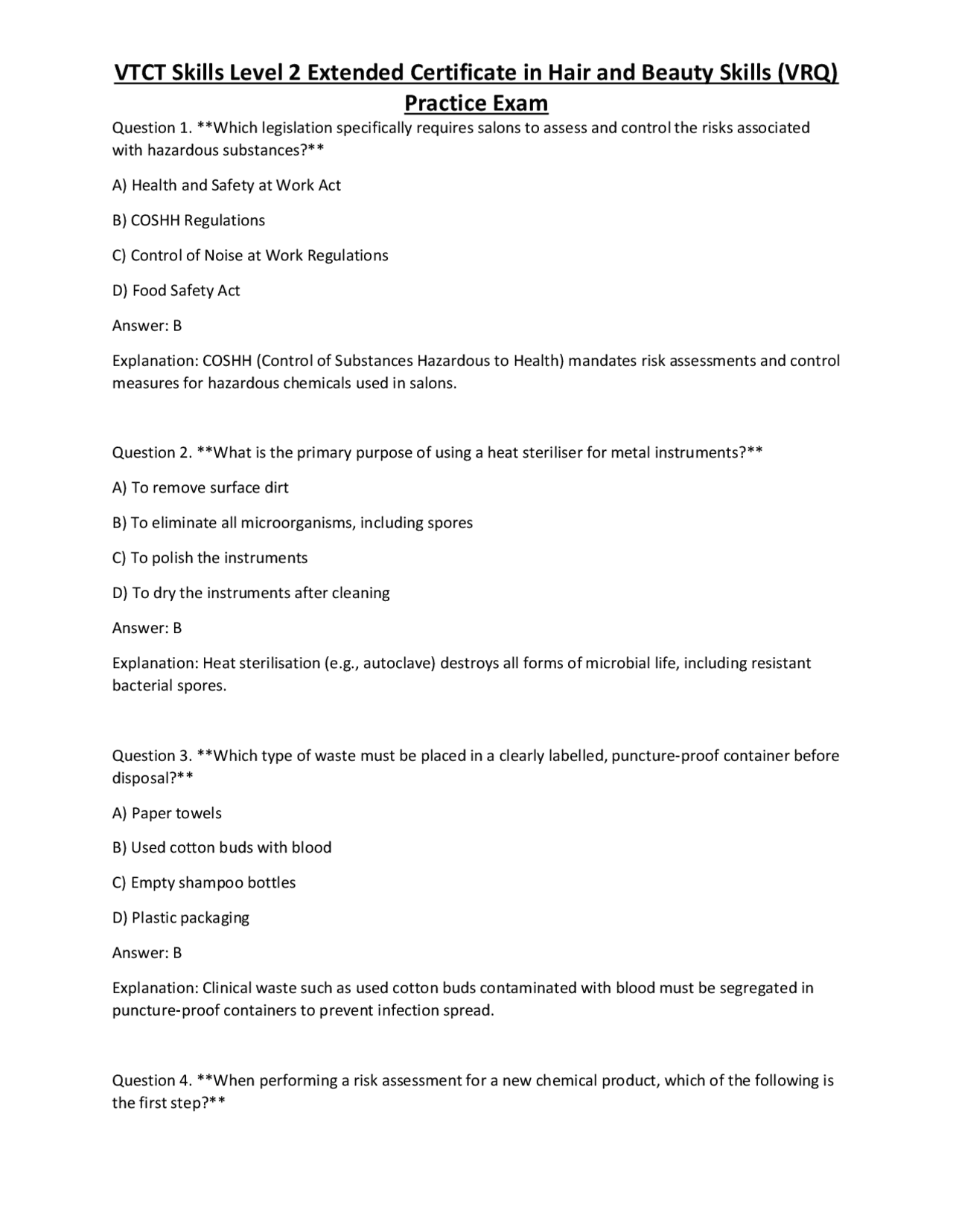 VTCT Skills Level 2 Extended Certificate in Hair and Beauty Skills (VRQ ...