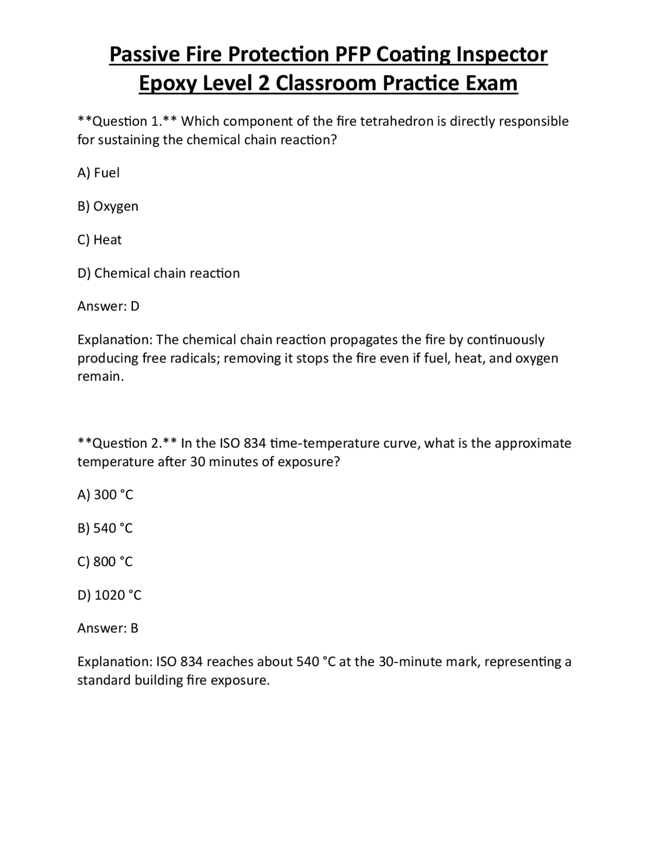 Passive Fire Protection PFP Coating Inspector Epoxy Level 2 Practice ...