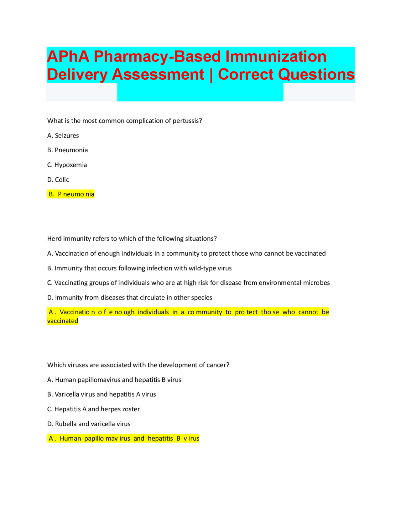 APhA Pharmacy-Based Immunization Delivery Assessment | Correct ...