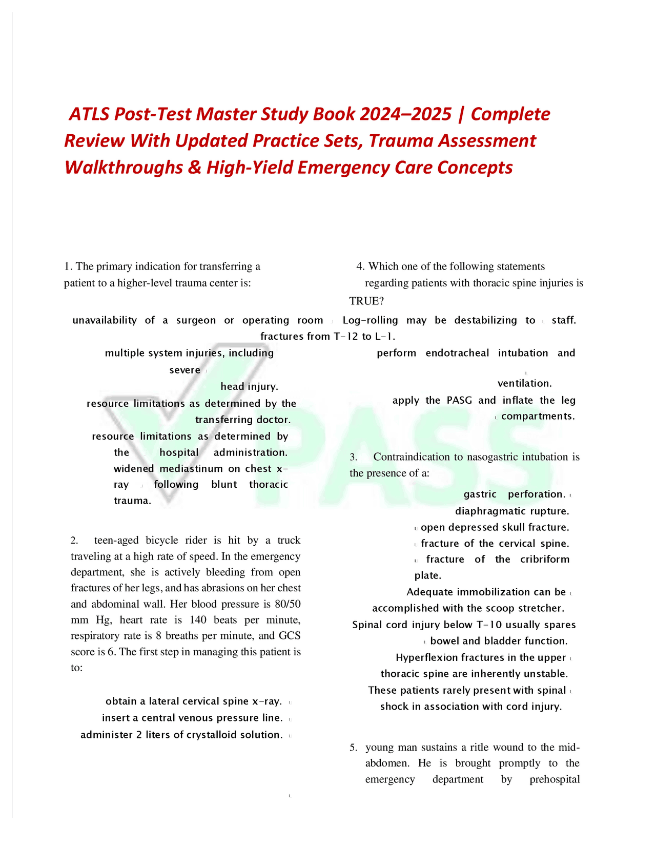 ATLS Post-Test Master Study Book 2024–2025 | Complete Review With ...
