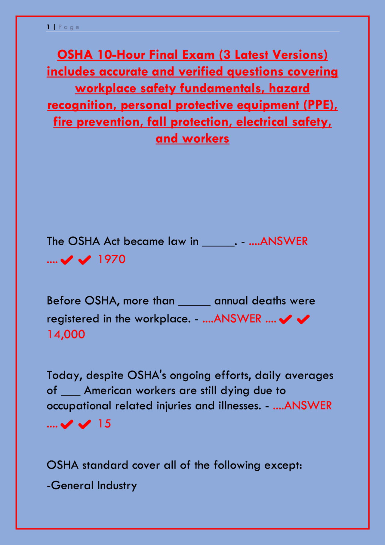 OSHA 10-Hour Training Guide & Certificate: Free PDF Download & Study ...