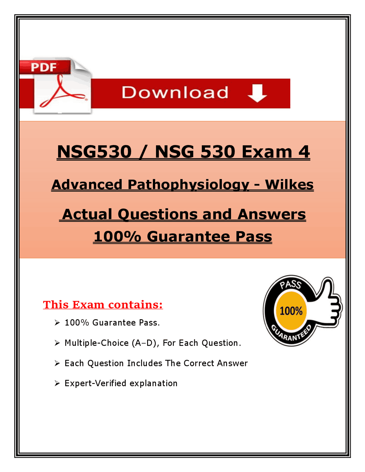 NSG 530 Exam 4 – Advanced Pathophysiology Wilkes 2026 Questions ...