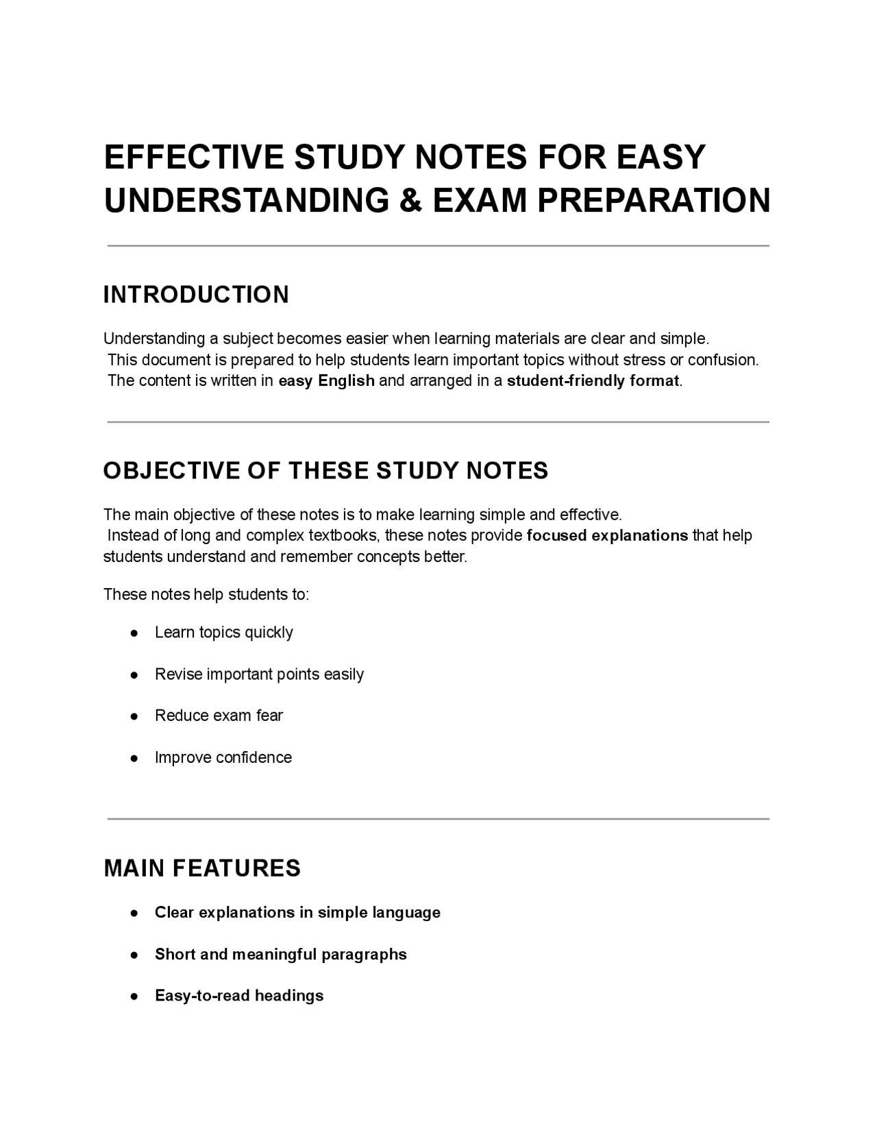 EFFECTIVE STUDY NOTES FOR EASY UNDERSTANDING & EXAM PREPARATION | Study ...