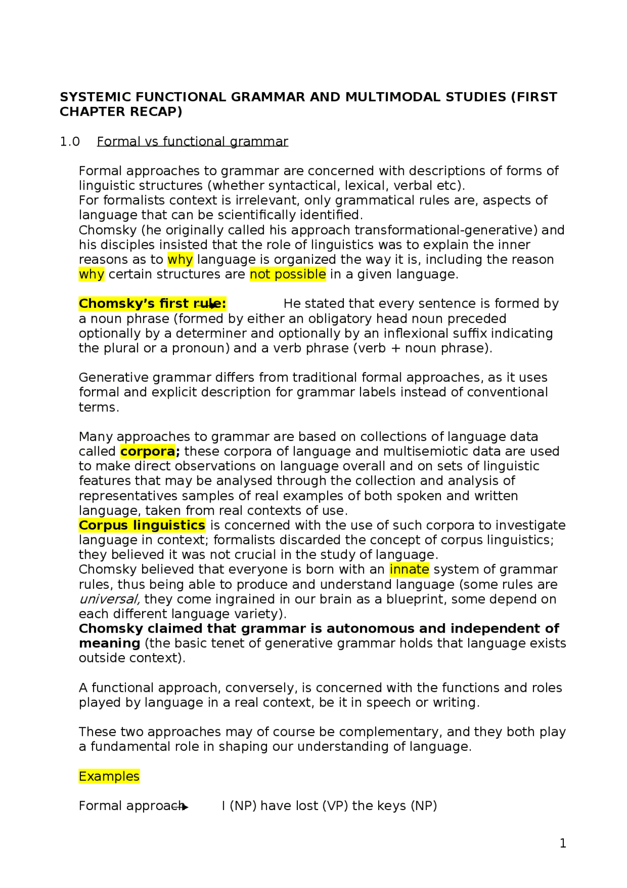 SYSTEMIC FUNCTIONAL GRAMMAR AND MULTIMODAL STUDIES PART 1 | Schemi e ...