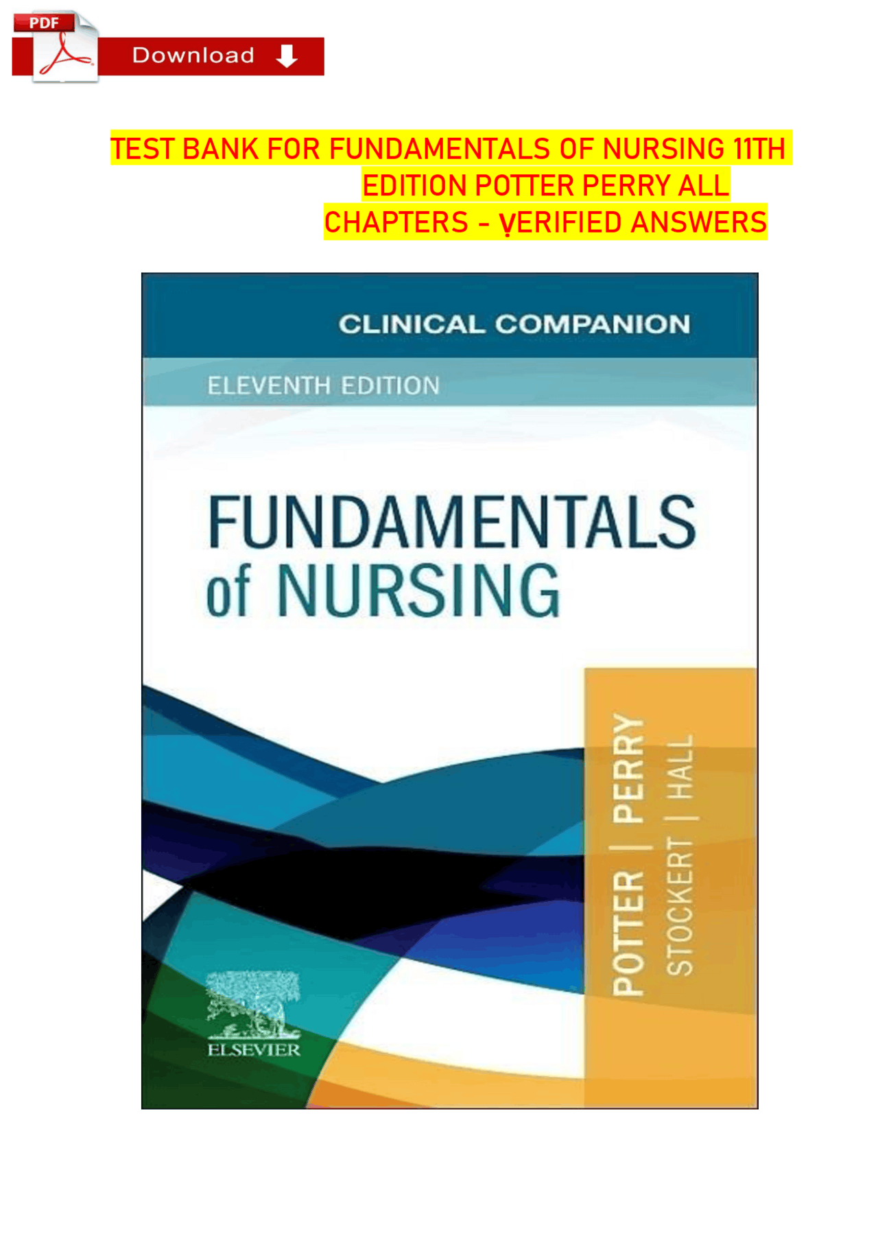 Fundamentals of Nursing 11th Ed. (Potter) Test Bank | All Chapters ...
