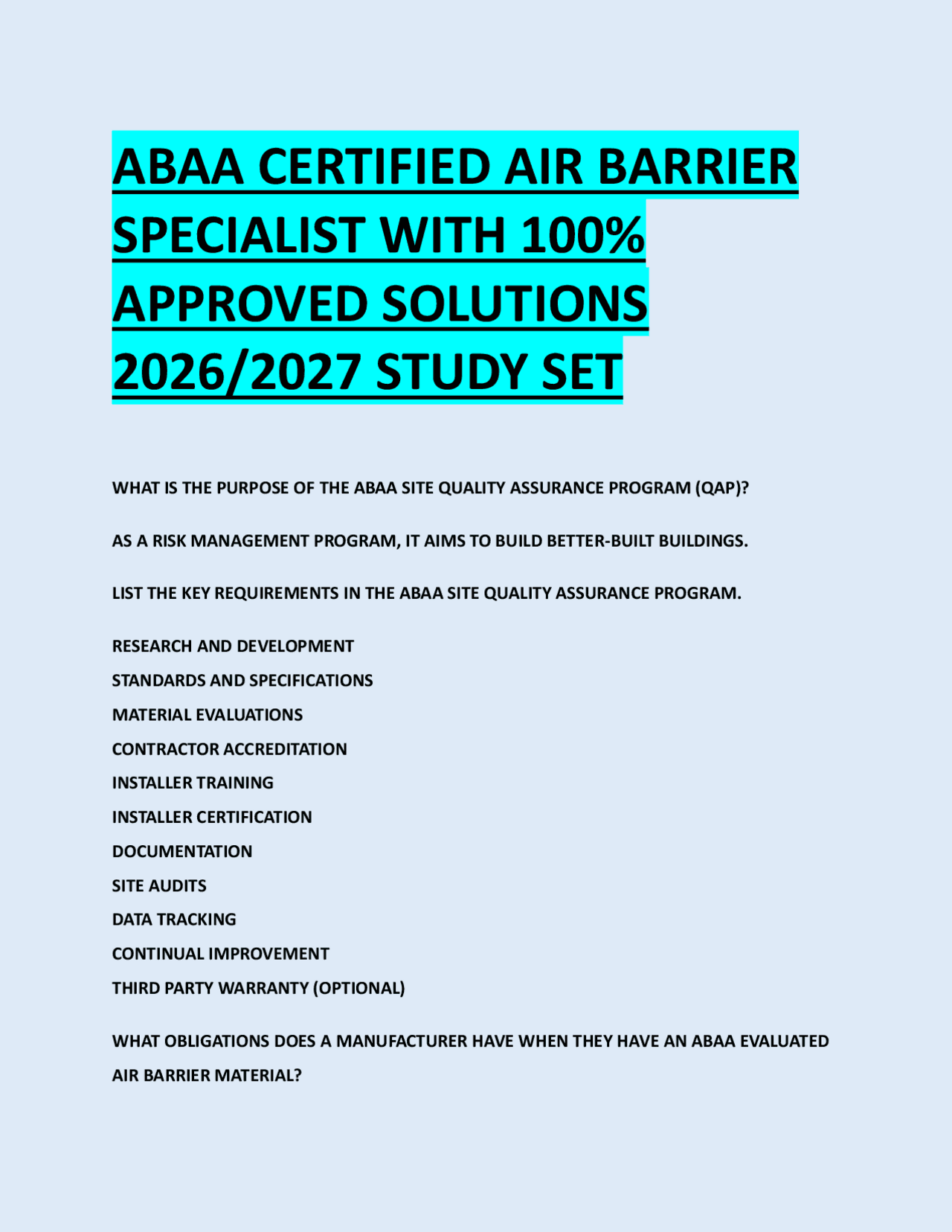 ABAA CERTIFIED AIR BARRIER SPECIALIST WITH 100% APPROVED SOLUTIONS 2026 ...