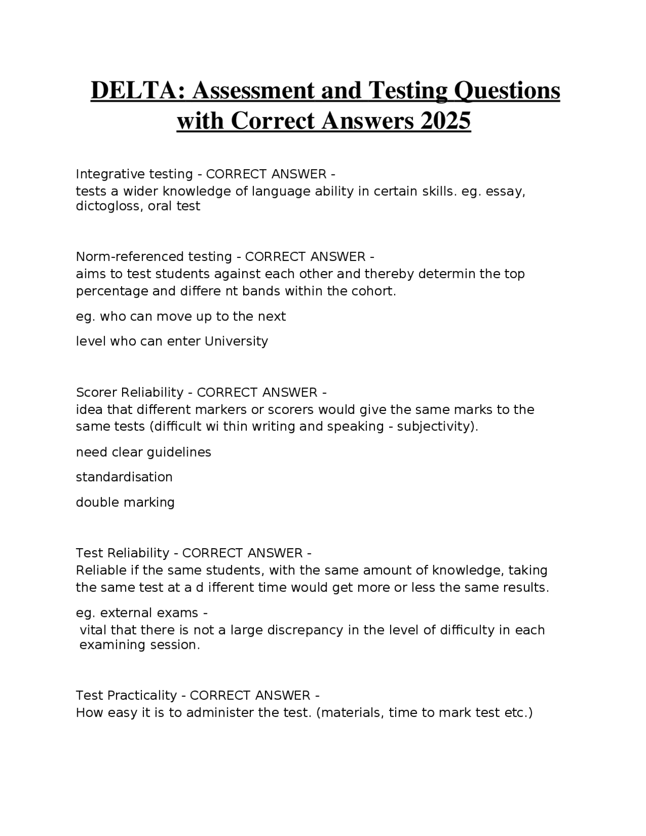 Delta Assessment & Testing 2026 – Questions with Correct Answers PDF ...