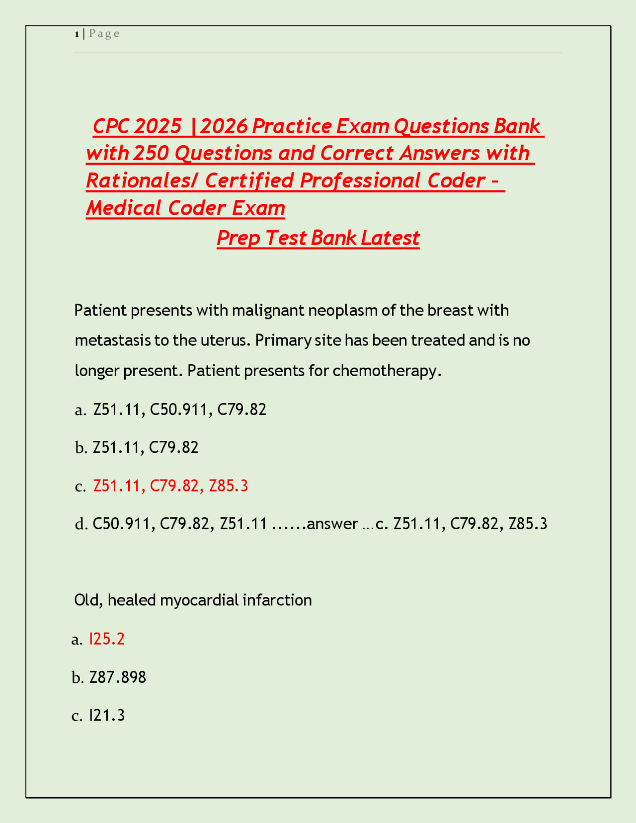 CPC 2026 Practice Exam Questions Bank 250 Quiz with Answers ...