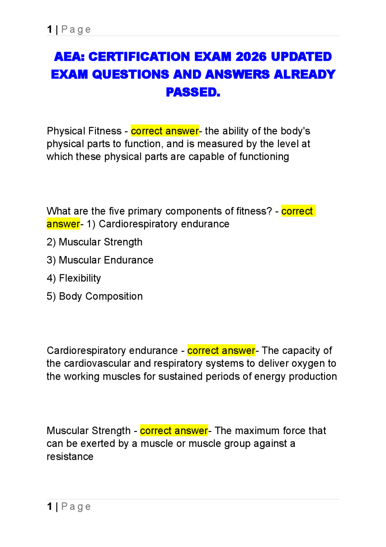 AEA: CERTIFICATION EXAM 2026 UPDATED EXAM QUESTIONS AND ANSWERS ALREADY ...