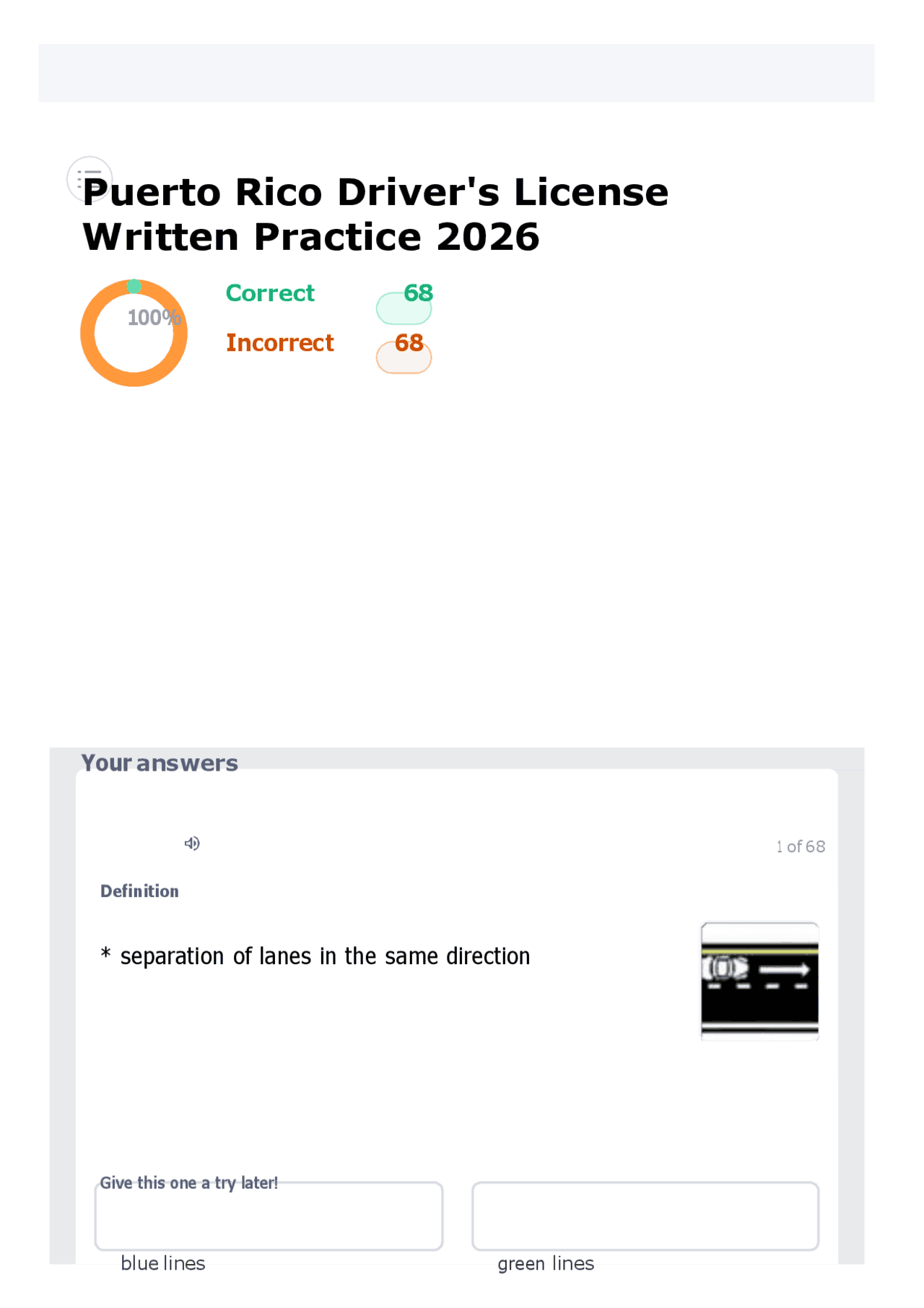 Puerto Rico Driver Puerto Rico Driver's License Written Practice 2026 | Exams Advanced ...