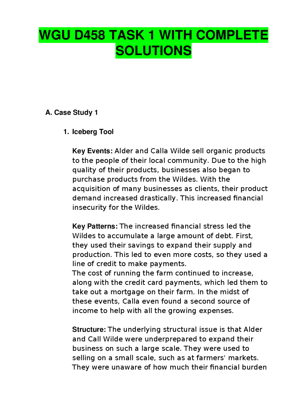 WGU D458 TASK 1 WITH COMPLETE SOLUTIONS | UPDATED 2026 | Assignments ...