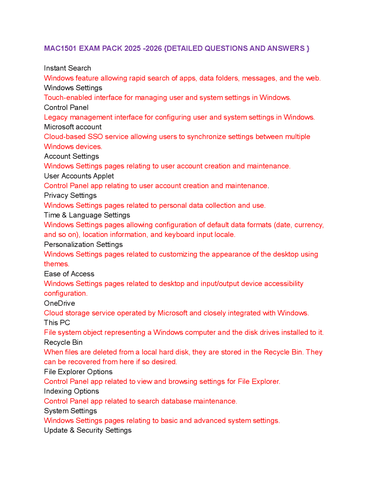 MAC1501 EXAM PACK 2025 -2026 {DETAILED QUESTIONS AND ANSWERS } | Exams ...