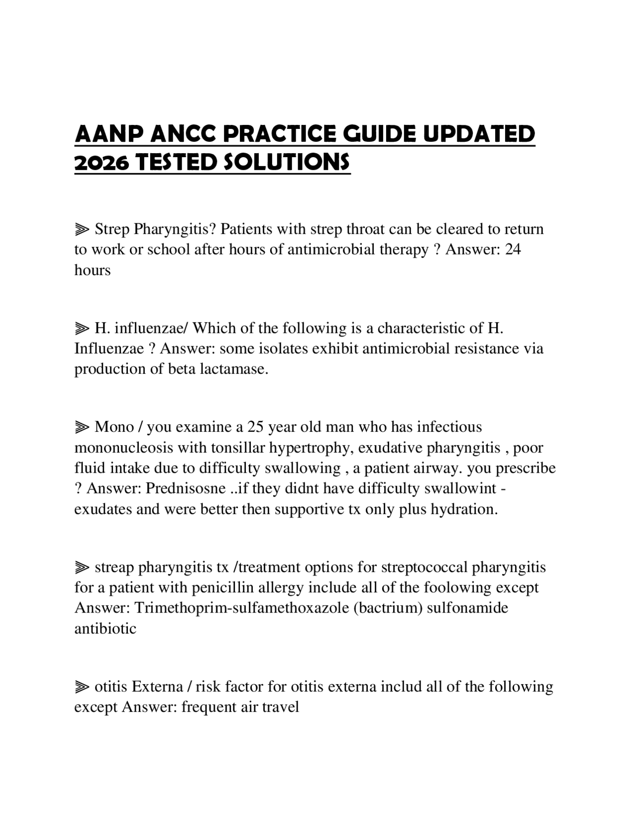 Ancap Study Guide AANP ANCC PRACTICE GUIDE UPDATED 2026 TESTED SOLUTIONS | Exams Nursing ...