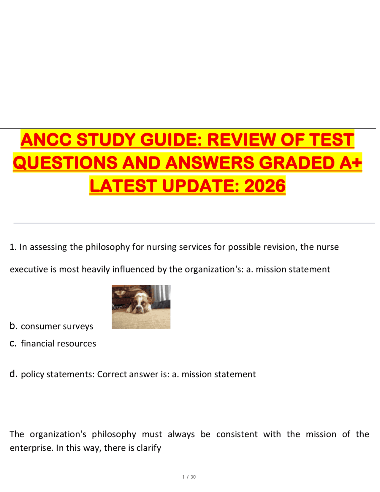 ANCC Nurse Executive Exam Study Guide – Practice Questions & Expert ...