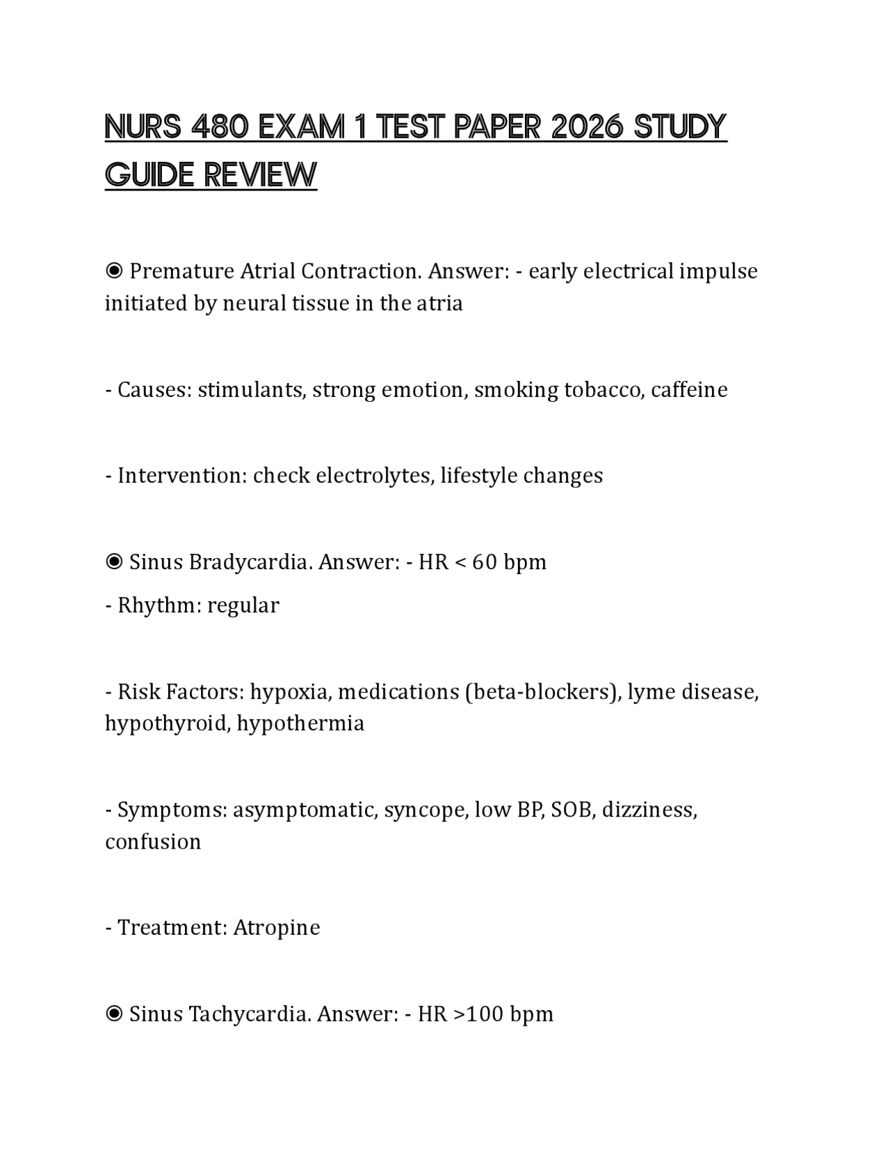NURS 480 EXAM 1 TEST PAPER 2026 STUDY GUIDE REVIEW | Exams Nursing ...