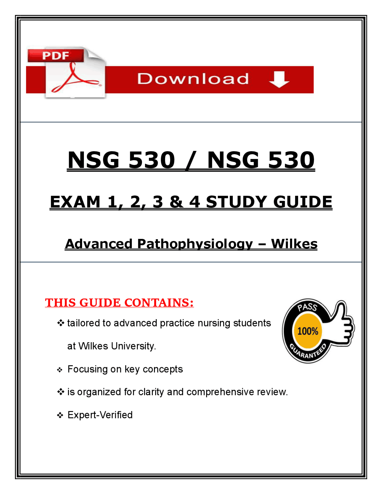 NSG 530 Exams 1–4 Study Guide (2026) | Advanced Pathophysiology ...