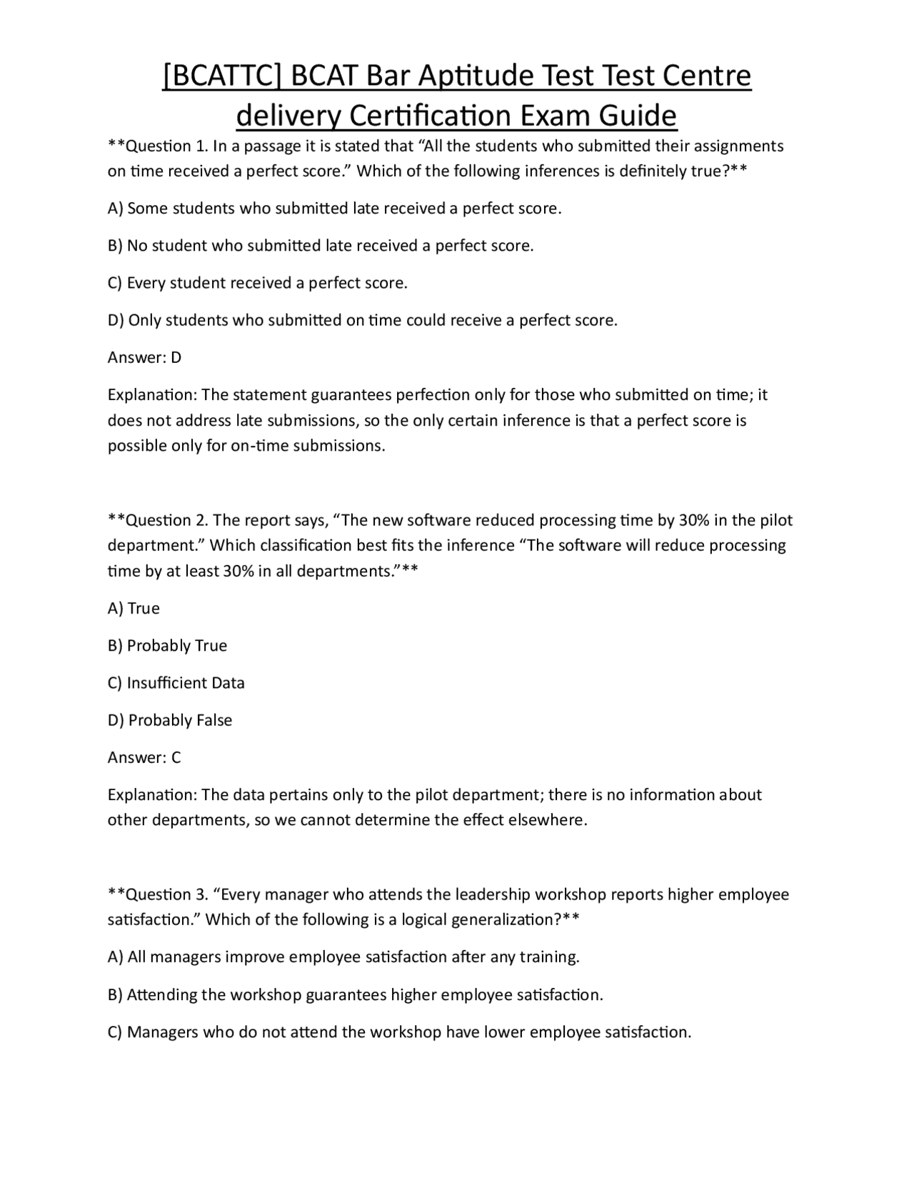 [BCATTC] BCAT Bar Aptitude Test Test Centre delivery Certification Exam ...