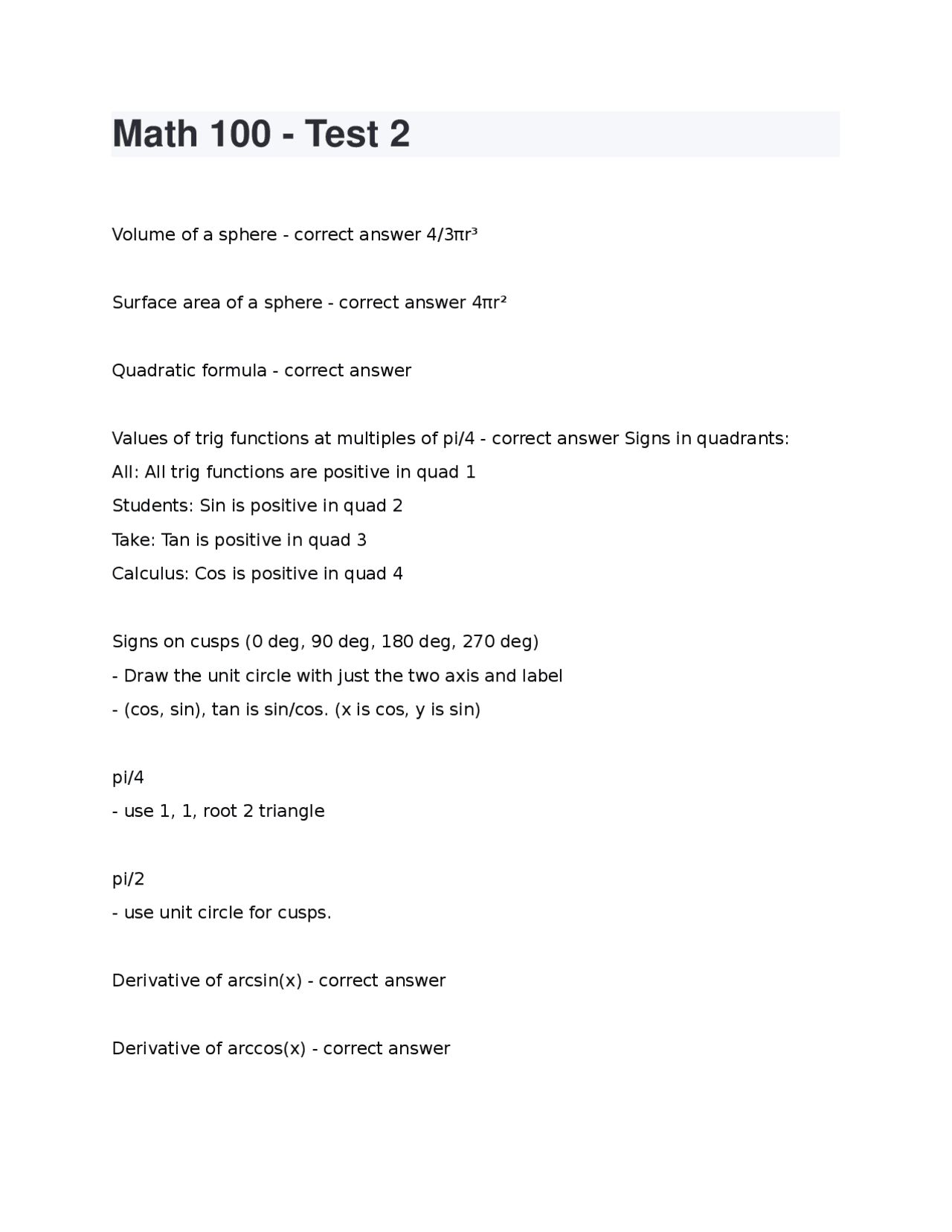 Math 100 - Test 2--------------Math 100 - Test 2 | Exams Advanced ...