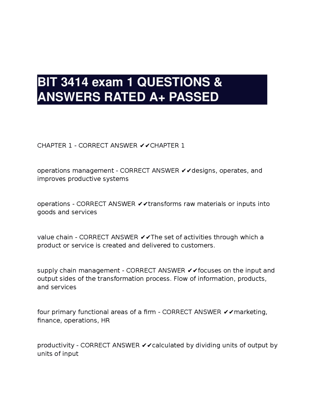 BIT 3414 exam 1 QUESTIONS & ANSWERS RATED A+ PASSED-15.docx | Exams ...