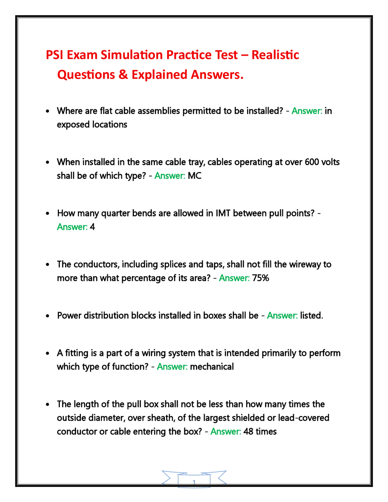 PSI Exam Simulation Practice Test – Realistic Questions & Explained ...