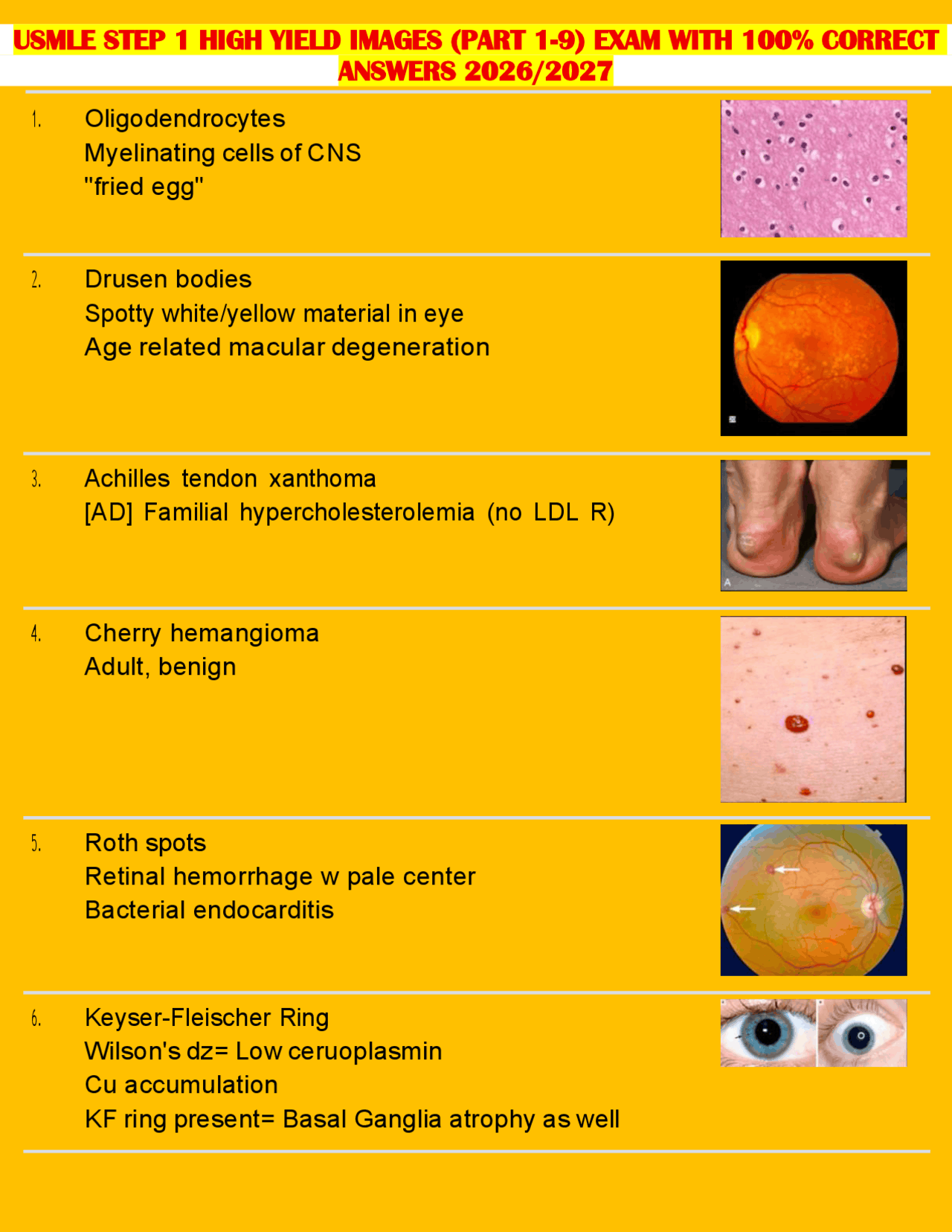 USMLE Step 1 High-Yield Images Prep: 100% Correct Visual Diagnoses ...