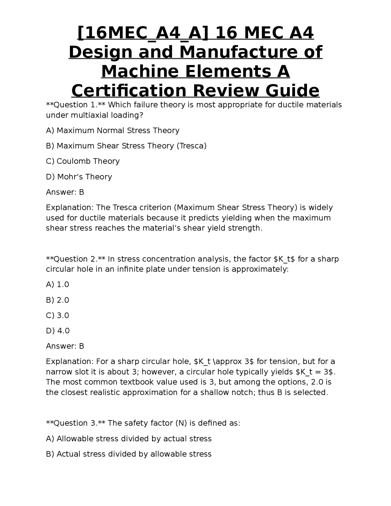 [16MEC_A4_A] 16 MEC A4 Design and Manufacture of Machine Elements A ...