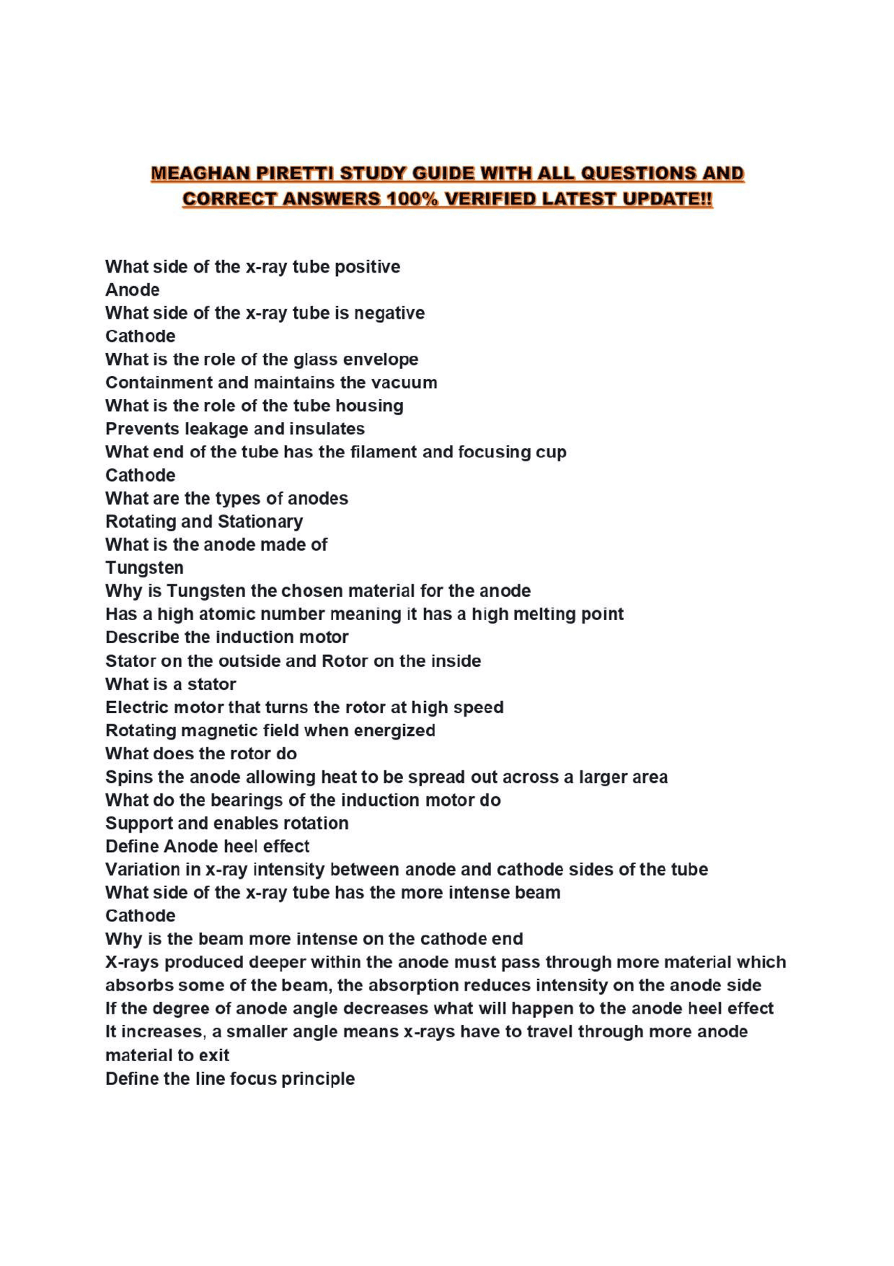 MEAGHAN PIRETTI STUDY GUIDE WITH ALL QUESTIONS AND CORRECT ANSWERS 100% ...