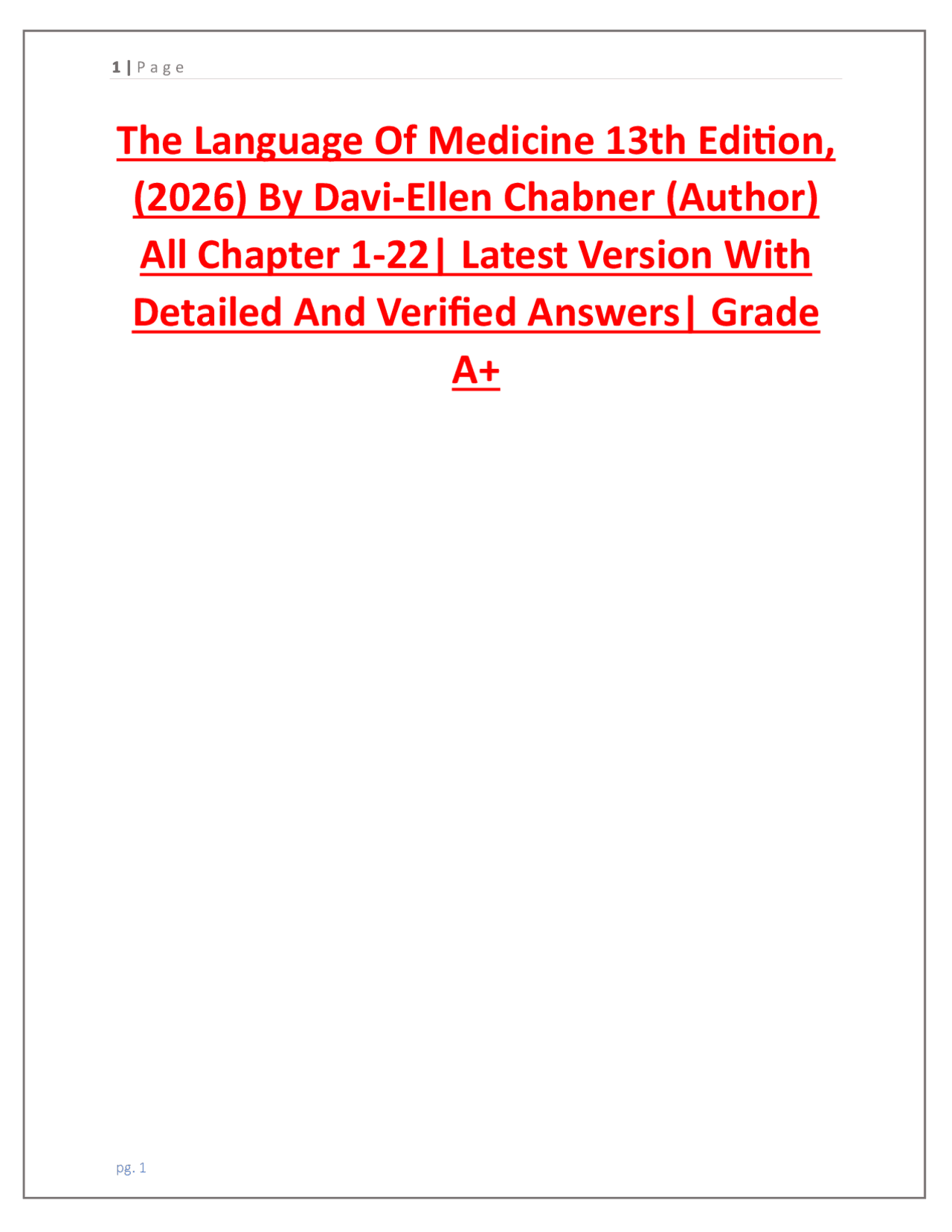 The Language Of Medicine 13th Edition, (2026) By Davi-Ellen