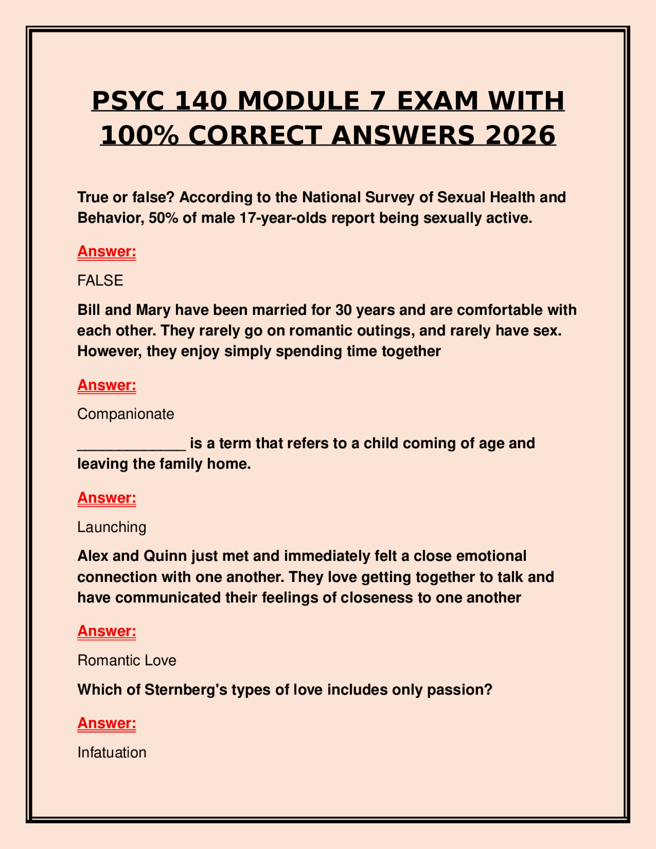 PSYC 140 MODULE 7 EXAM WITH 100% CORRECT ANSWERS 2026 | Exams Nursing ...