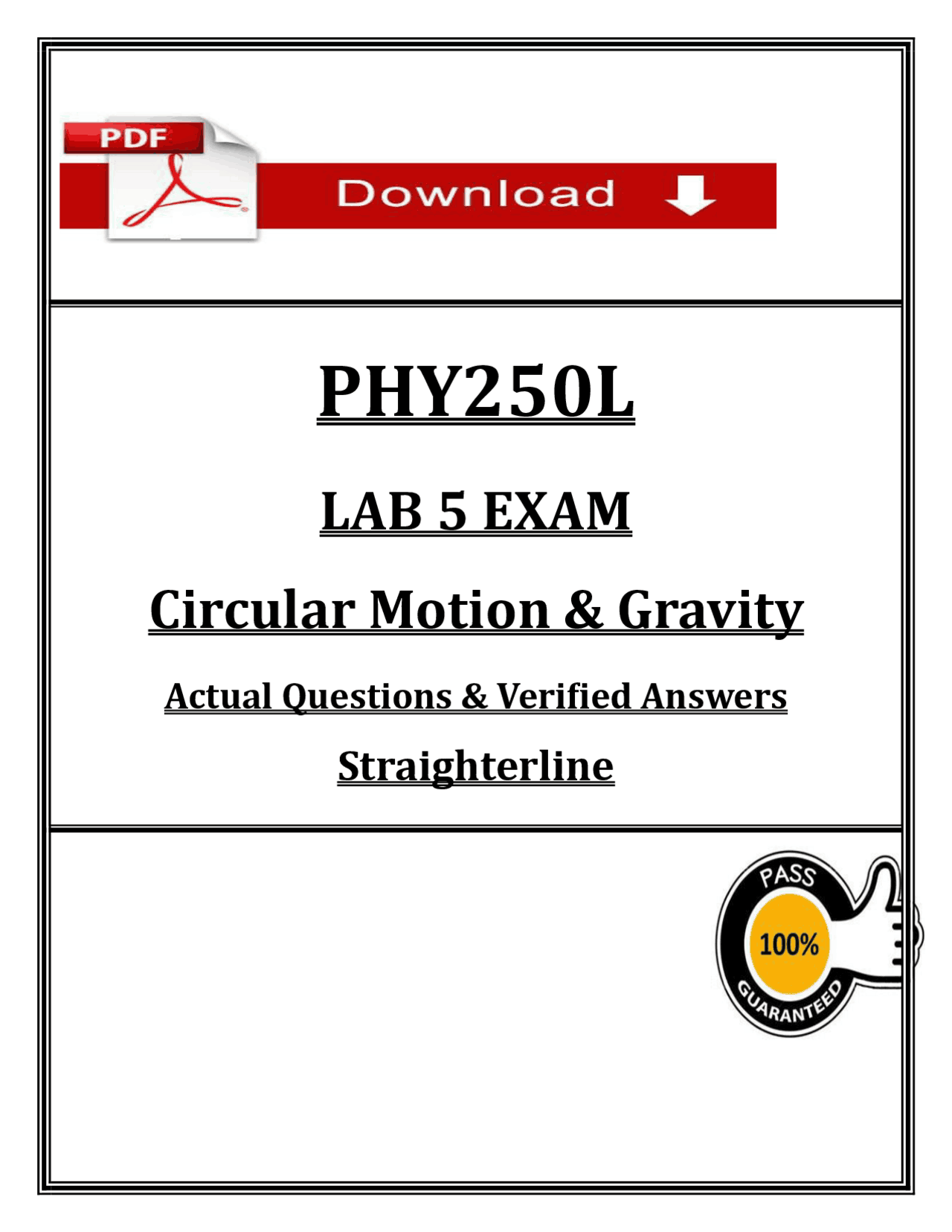 PHY250L Lab 5 Exam – Circular Motion & Gravity (2026 / 2027) | Physics ...