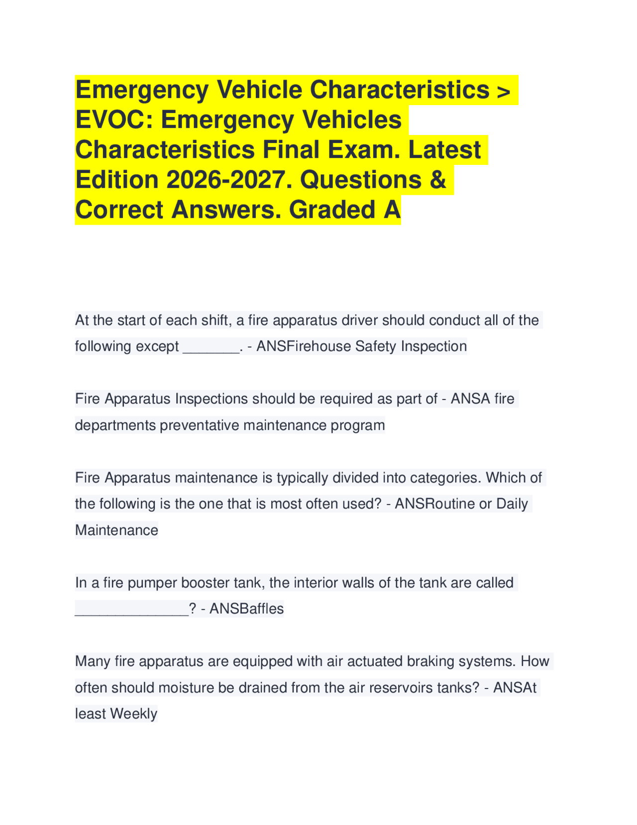 Emergency Vehicle Characteristics > EVOC: Emergency Vehicles ...