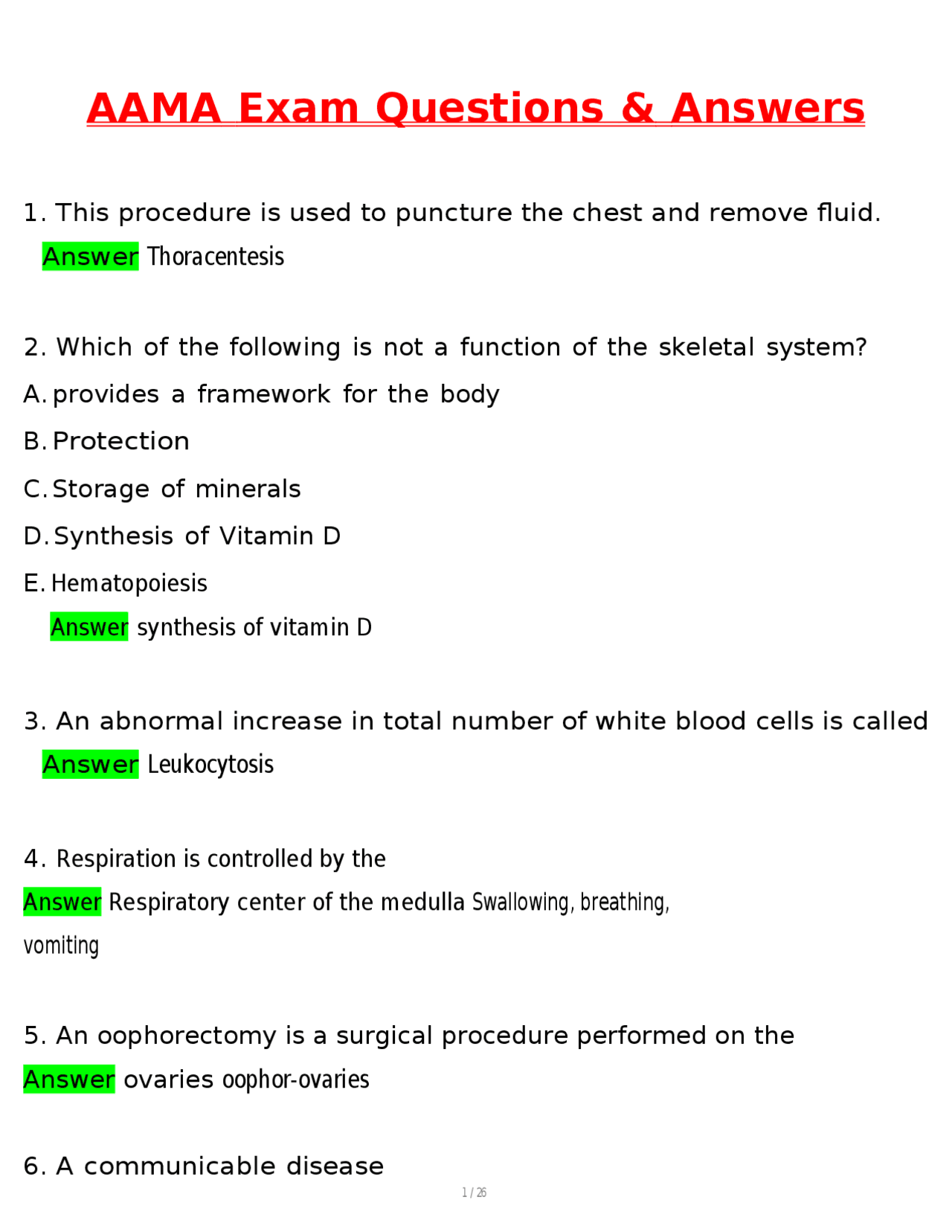 AAMA Exam (Latest 2026 / 2027 Update) Questions and Verified Answers ...