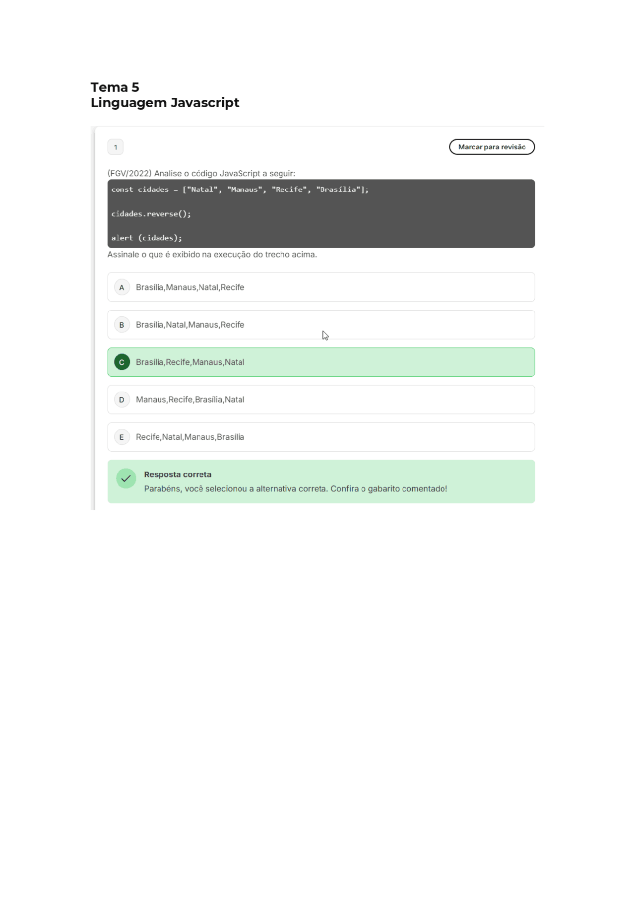 Linguagem Javascript | Exercícios Direito Cibernético | Docsity