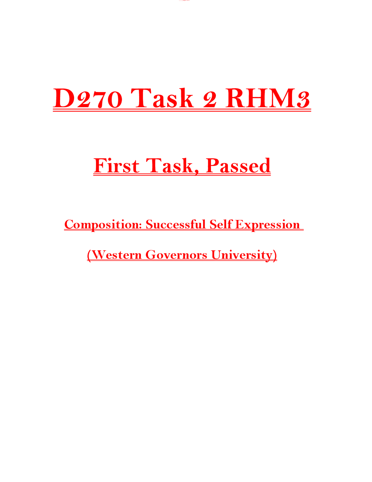 Wgu Rhm3 Task 2 D270 Task 2 RHM3 (2026/2027) | Composition: Self Expression | WGU (PDF ...